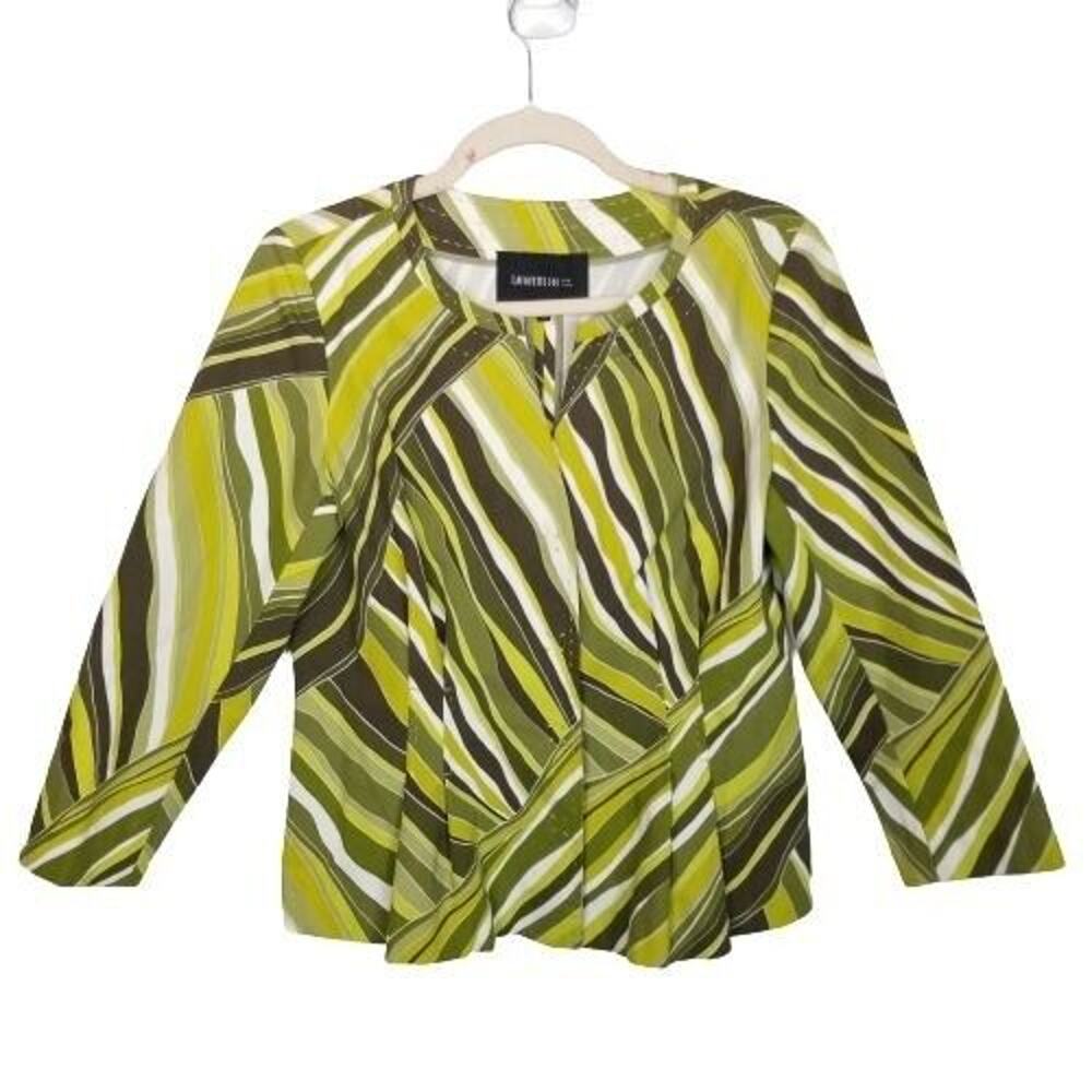 Lafayette 148 New York Womens Artsy Crop Blazer 6 Snap Front Career Office Work